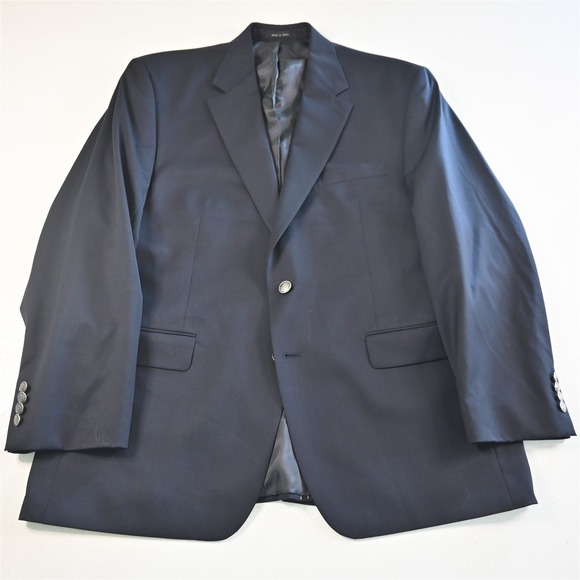 Michael Kors‎ 44R Navy 100% Wool Silver Button Blazer Suit Jacket Sport Coat